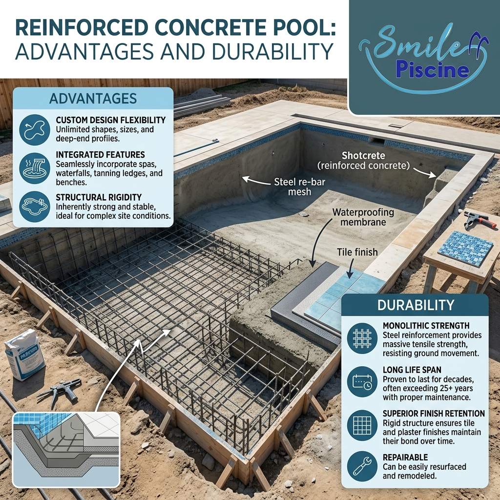 Piscine en béton armé : quels sont ses avantages et pourquoi est-elle si durable ?